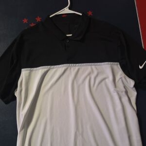 Nike Black and Gray Men's Polo Shirt